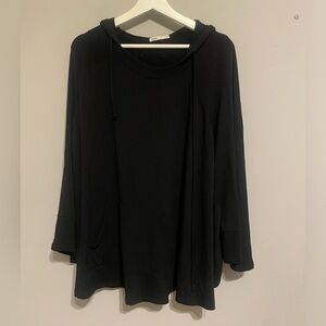 Capote Black Hooded Sweatshirt Poncho‎ Size Small/Medium